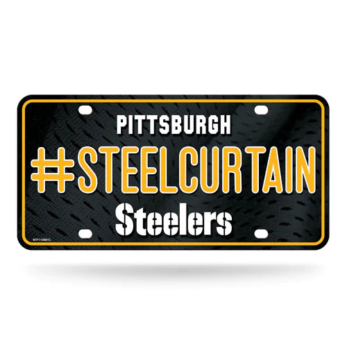 Pittsburgh Steelers #Steelcurtain Metal Auto License Plate / Tag by Rico