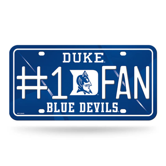 Duke Blue Devils NCAA 6x12 #1 Fan metal license plate with team colors and graphics, officially licensed.