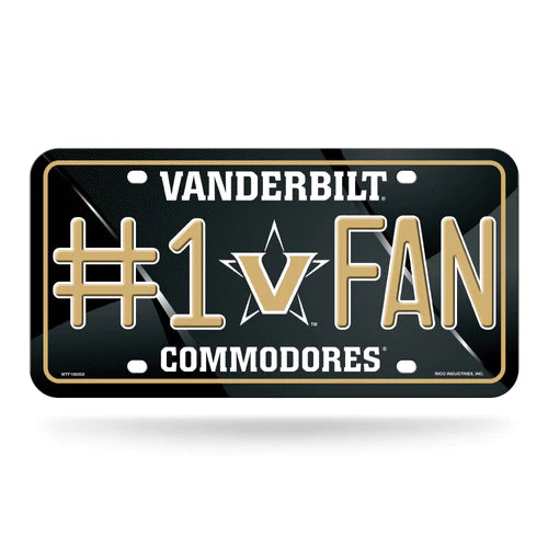 Vanderbilt Commodores #1 Fan Metal Auto License Plate / Tag by Rico