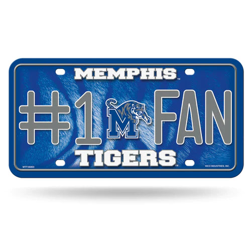 Memphis Tigers #1 Fan Metal License Plate by Rico