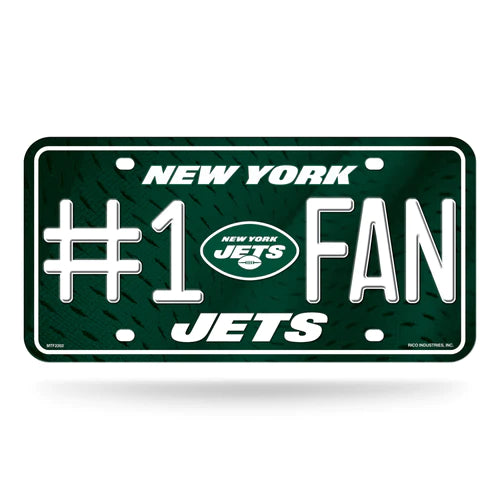 New York Jets #1 Fan Metal Auto License Plate / Tag by Rico