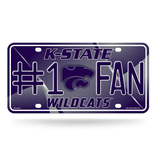 Kansas State Wildcats #1 Fan Metal License Plate by Rico