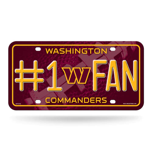 Washington Commanders #1 Fan Metal Auto License Plate / Tag by Rico