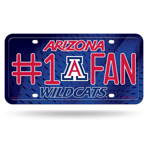 Arizona Wildcats #1 Fan Metal License Plate by Rico