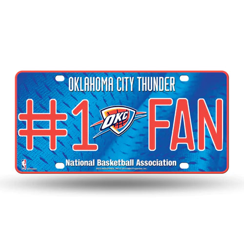 Oklahoma City Thunder #1 Fan Metal Auto License Plate / Tag by Rico