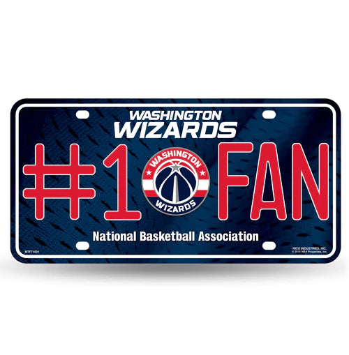 Washington Wizards #1 Fan Metal Auto License Plate / Tag by Rico