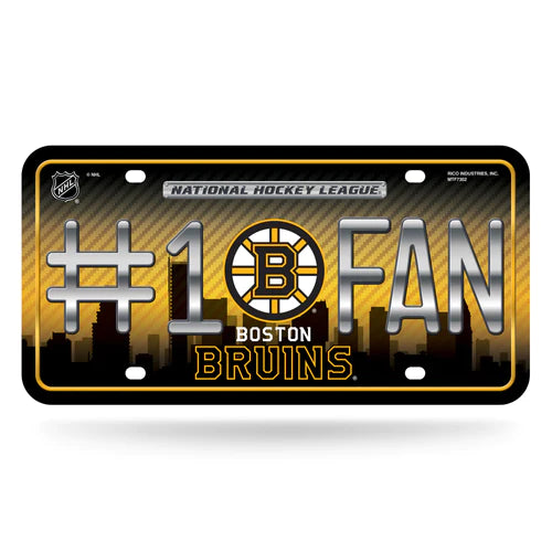 Boston Bruins #1 Fan Metal Auto License Plate / Tag by Rico