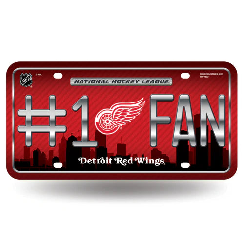 Detroit Red Wings #1 Fan Metal Auto License Plate / Tag by Rico