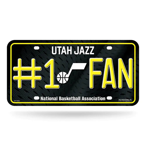 Utah Jazz #1 Fan Metal License Plate by Rico