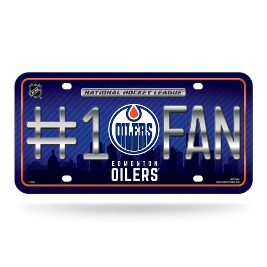 Edmonton Oilers #1 Fan Metal Auto License Plate / Tag by Rico