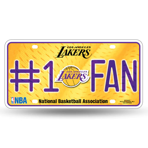 Los Angeles Lakers #1 Fan Metal Auto License Plate / Tag by Rico
