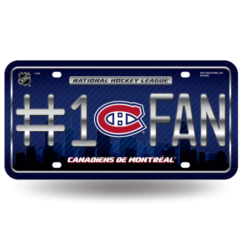 Montreal Canadiens #1 Fan Metal Auto License Plate / Tag by Rico