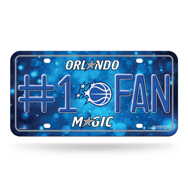 Orlando Magic NBA #1 Fan metal auto license plate, 6x12 inches, official team colors, fan vehicle décor
