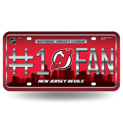 New Jersey Devils #1 Fan Metal Auto License Plate / Tag by Rico
