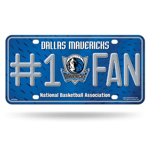 Dallas Mavericks #1 Fan Metal Auto License Plate / Tag by Rico