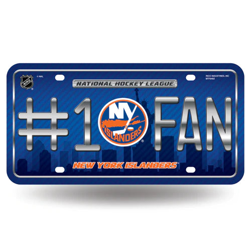 New York Islanders #1 Fan Metal Auto License Plate / Tag by Rico