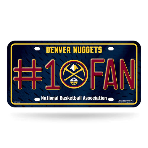 Denver Nuggets #1 Fan Metal Auto License Plate / Tag by Rico