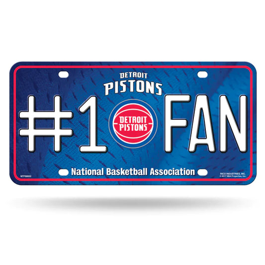 Detroit Pistons #1 Fan Metal Auto License Plate / Tag by Rico