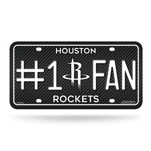 Houston Rockets #1 Fan Metal License Plate by Rico