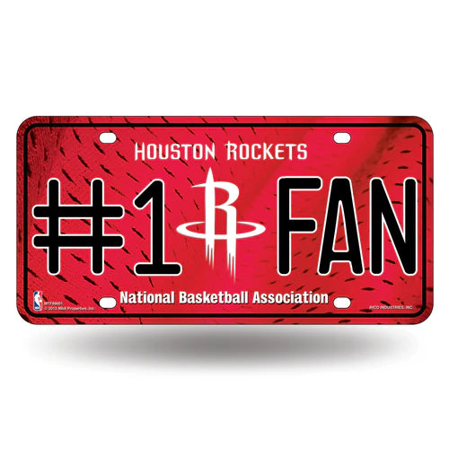 Houston Rockets #1 Fan Metal Auto License Plate / Tag by Rico