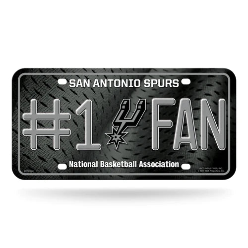 San Antonio Spurs #1 Fan Metal Auto License Plate / Tag by Rico
