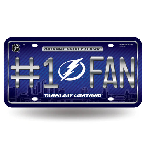 Tampa Bay Lightning #1 Fan Metal Auto License Plate / Tag by Rico