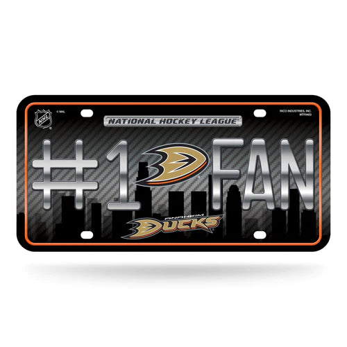 Anaheim Ducks #1 Fan Metal Auto License Plate / Tag by Rico