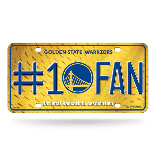 Golden State Warriors #1 Fan Metal License Plate by Rico