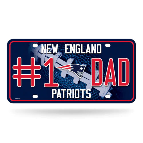 New England Patriots #1 Dad Metal License Plate by Rico