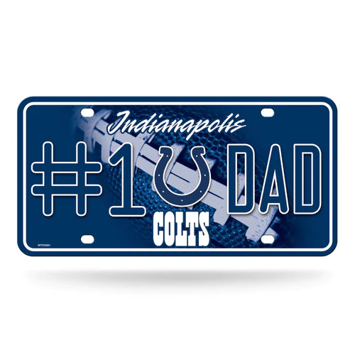 Indianapolis Colts #1 Dad Metal License Plate by Rico