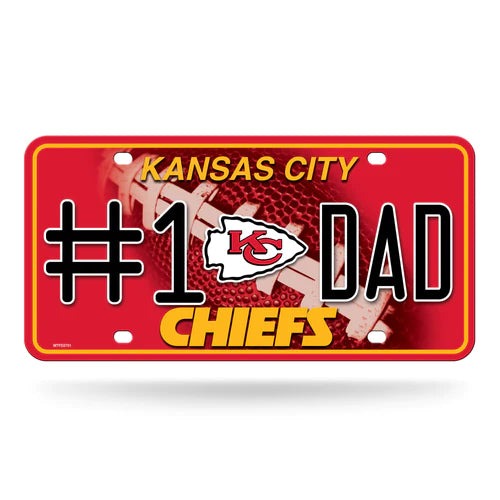 Kansas City Chiefs #1 Dad Metal License Plate by Rico