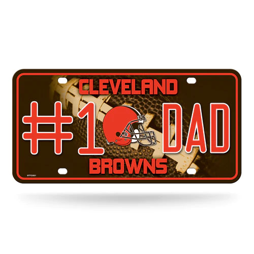 Cleveland Browns #1 Dad Metal License Plate by Rico