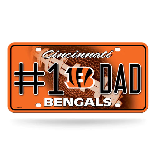 Cincinnati Bengals #1 Dad Metal License Plate by Rico