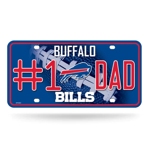 Buffalo Bills #1 Dad License Plate: Metal plate, team colors/graphics. 6"x12". Officially licensed by NFL. Rico. Display your pride on the road!
