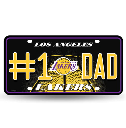 Los Angeles Lakers #1 Dad Metal License Plate by Rico