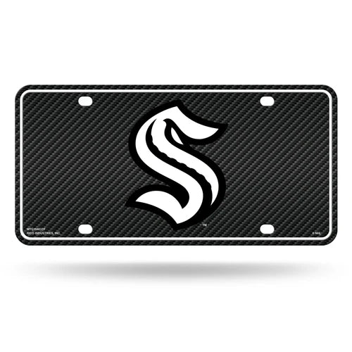 Seattle Kraken Carbon Fiber Design Metal License Plate by Rico