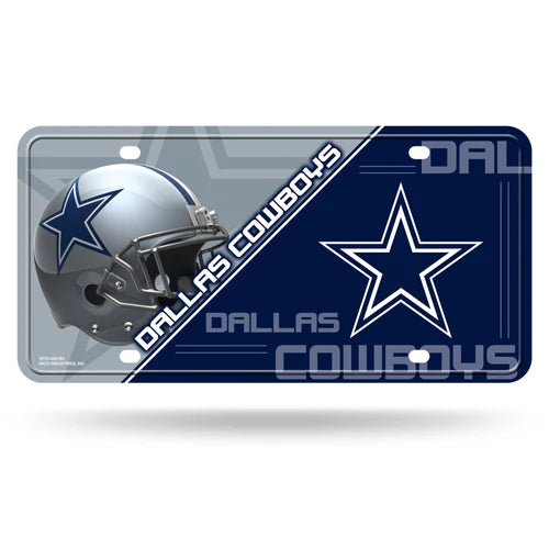 Dallas Cowboys Metal License Plate: Official NFL licensed, weather resistant. 6"x12" Made by Rico