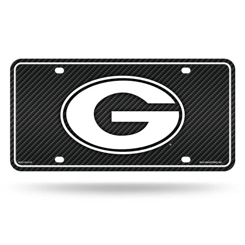 Georgia Bulldogs Carbon Fiber Design Metal License Plate, Officially licensed, Made by Rico
