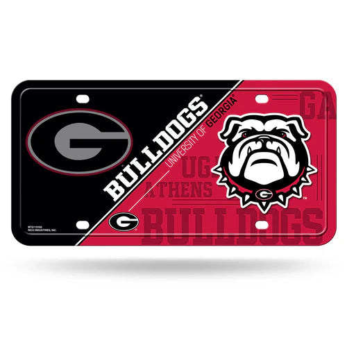 Georgia Bulldogs Metal Auto License Plate - Official NCAA licensed, weather resistant. 6"x12".