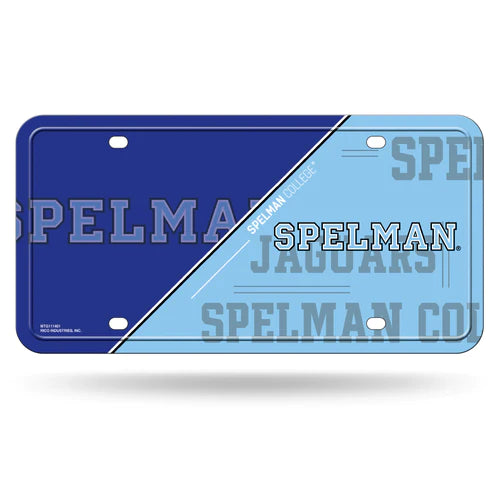 Spelman Jaguars Split Design Metal Auto License Plate / Tag by Rico Industries