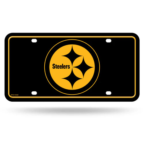 Pittsburgh Steelers Metal License Plate: 6"x12", team colors/graphics. Durable metal, officially licensed by NFL. Show your Steelers pride!