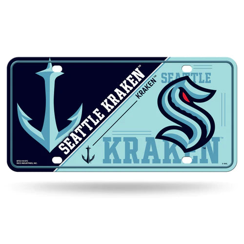 Seattle Kraken Split Design Metal License Plate by Rico