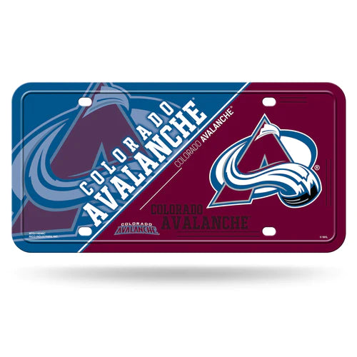 Colorado Avalanche Split Design Metal License Plate by Rico