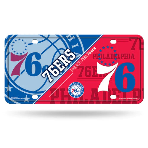 Philadelphia 76ers Split Design Metal License Plate by Rico