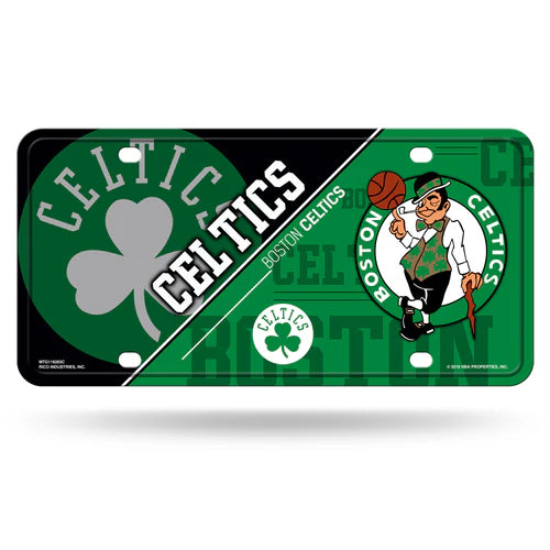 Boston Celtics Split Design Metal Auto License Plate / Tag by Rico