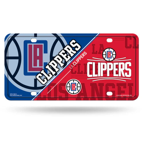 Los Angeles Clippers Metal License Plate by Rico, 6"x12", featuring team colors and graphics. Officially licensed by the NBA. Perfect for fans.