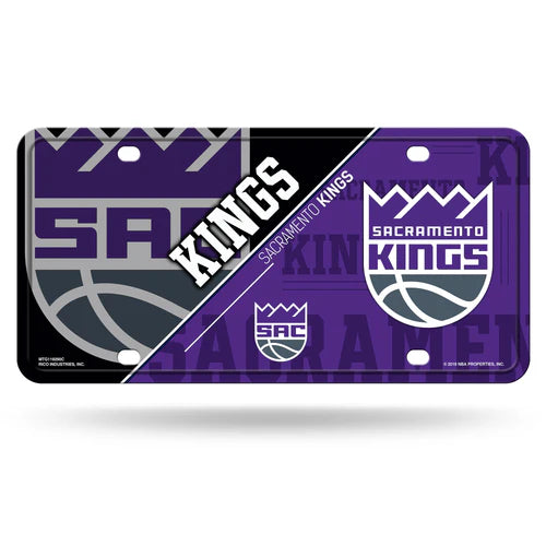 Sacramento Kings Split Design Metal Auto License Plate / Tag by Rico