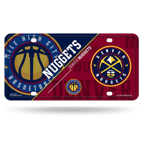 Denver Nuggets Split Design Metal Auto License Plate / Tag by Rico Industries