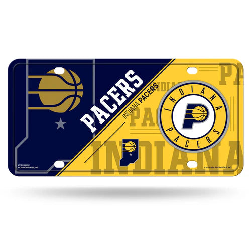 Indiana Pacers Split Design Metal Auto License Plate / Tag by Rico