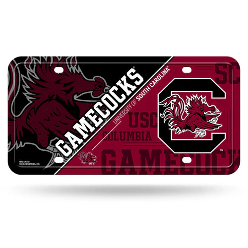 South Carolina Gamecocks Metal License Plate by Rico, Team colors and graphics and officially licensed